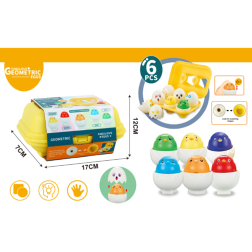 Set ouă educative cu expresii - 6 ouă colorate