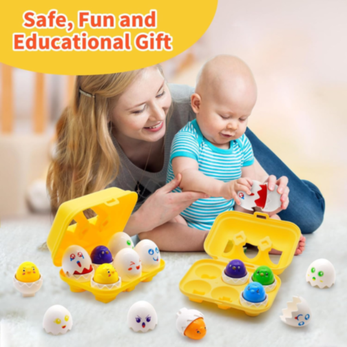 Set ouă educative cu expresii - 6 ouă colorate