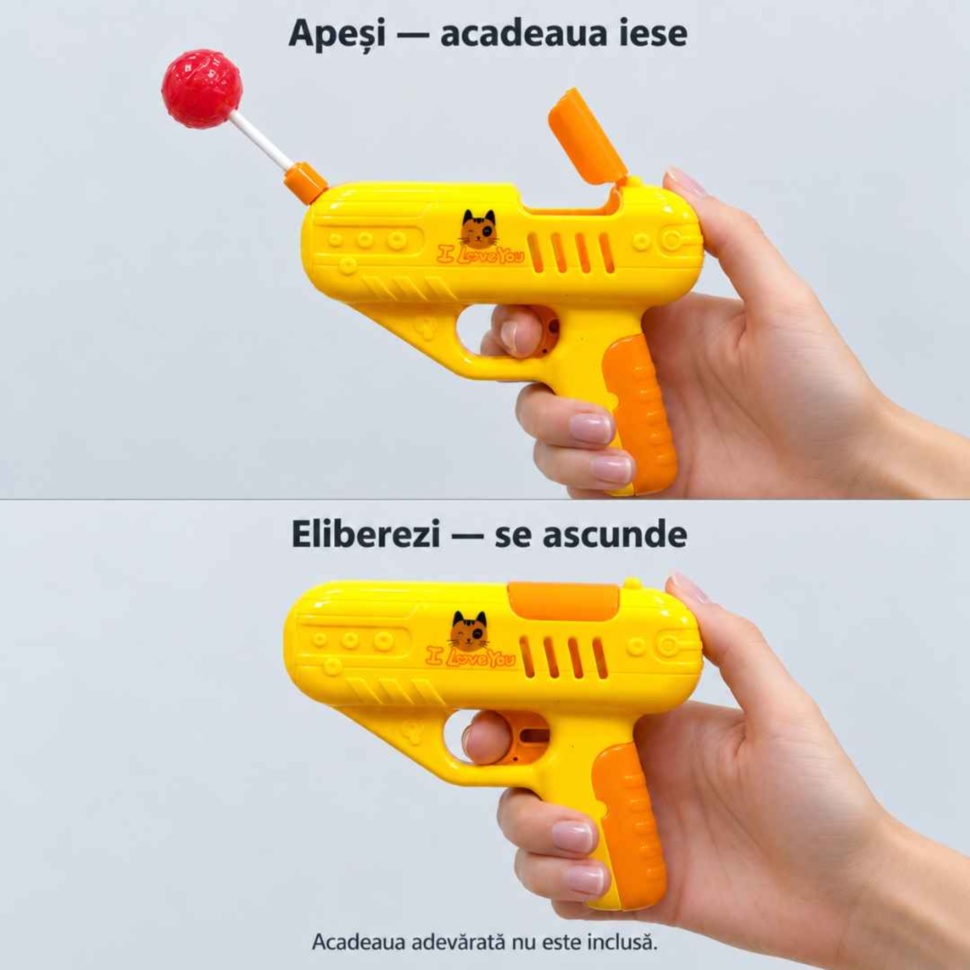 Mecanismul retractabil: acadeaua iese la apăsarea trăgaciului și se ascunde la eliberare
