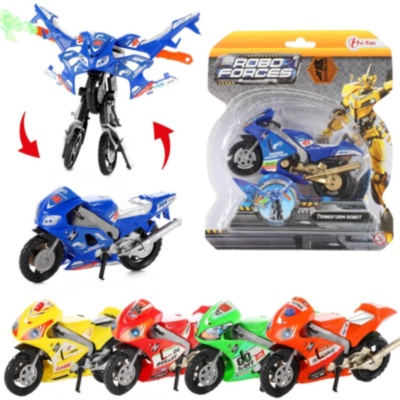 1buc. Motocicletă robot transformabilă jucărie pentru copii (culoare aleatorie) | image