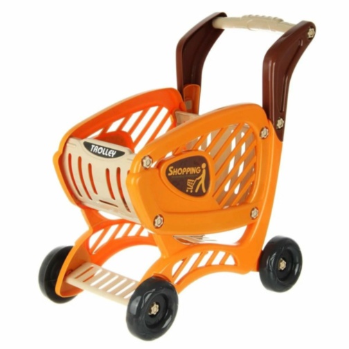 Cărucior cumpărături copii cu alimente și accesorii supermarket