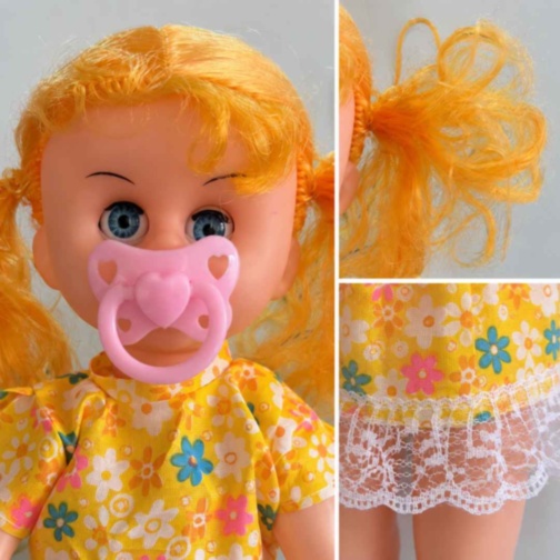 Păpușă cu suzetă și sunete de plâns, 33 cm