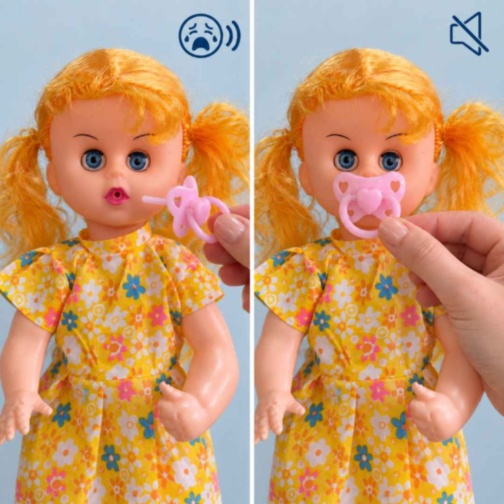 Păpușă cu suzetă și sunete de plâns, 33 cm