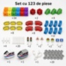 Set de construcție Cube Track cu două trenulețe electrice