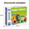 Set de construcție Cube Track cu două trenulețe electrice