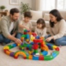 Set de construcție Cube Track cu două trenulețe electrice