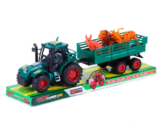 Tractor cu Remorcă cu Animale, 32cm 