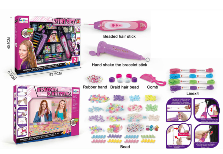 Set 2 în 1 pentru Împletit și Creat Brățări – Accesorii DIY pentru Fete