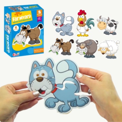 Puzzle Montessori Animale De Fermă 6-în-1 Pentru Copii | image