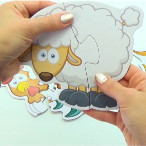 Puzzle Montessori Animale De Fermă 6-în-1 Pentru Copii