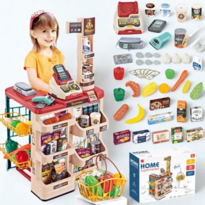 Casă de marcat supermarket copii cu accesorii și scanner | image