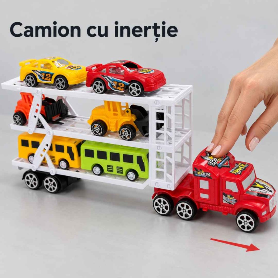 Camion cu inerție pus în mișcare prin împingerea cabinei