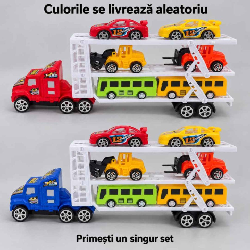 Variantele camionului cu cabină roșie și albastră; culoare aleatorie, un singur set