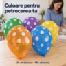 Set de 25 de baloane colorate cu buline albe