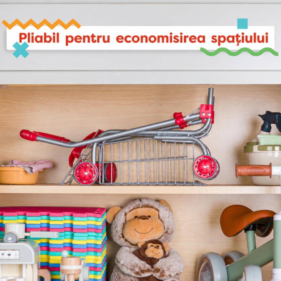Cărucior de cumpărături pentru copii pliat pentru economisirea spațiului