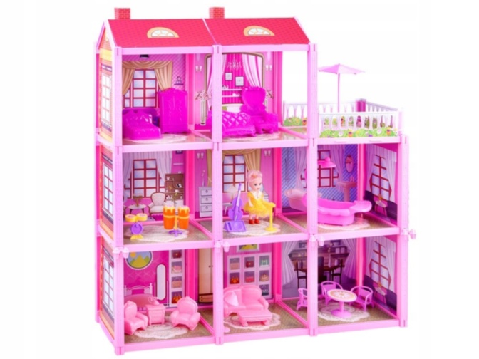 Mega Casa Barbie cu 3 Niveluri, 156 piese