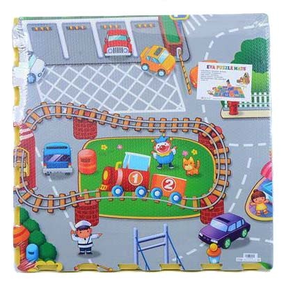 Covoraș Puzzle din Burete "Trafic", 4 Plăci, 120 X 120cm