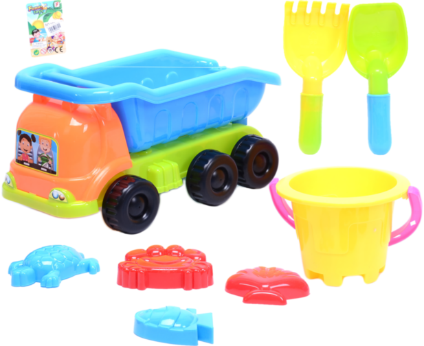 Camion cu 7 Accesorii de Nisip, 44cm 