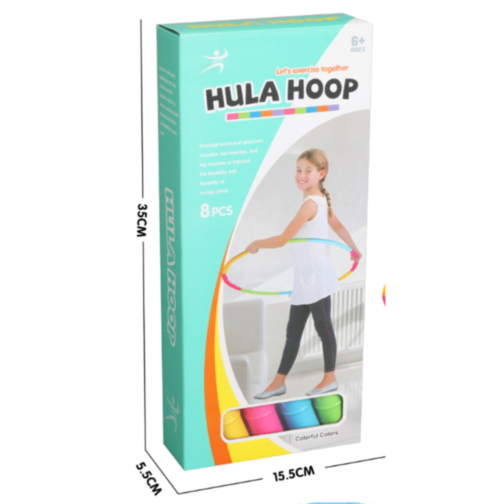 Hula Hoop Asamblabil - 8 Piese Colorate, Diametru 83 cm, Distracție și Exercițiu pentru Copii