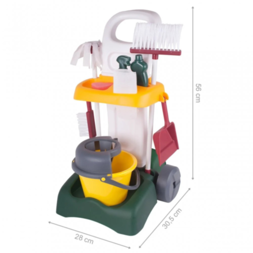 Set de Curățenie pentru Copii | Cărucior cu Accesorii și Ustensile