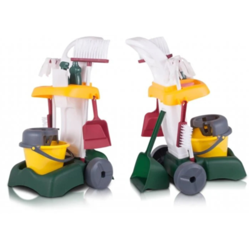 Set de Curățenie pentru Copii | Cărucior cu Accesorii și Ustensile