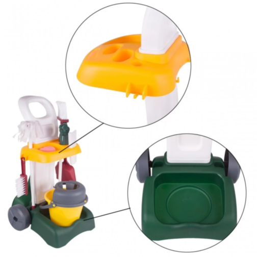 Set de Curățenie pentru Copii | Cărucior cu Accesorii și Ustensile