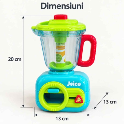 Blender mecanic de jucărie cu fructe și ceșcuță