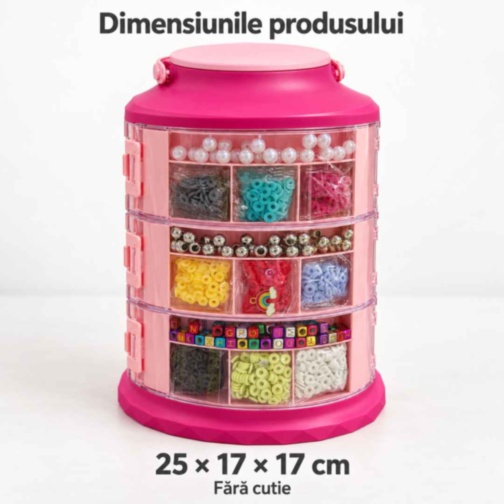 Set creativ pentru brățări cu mărgele și organizator