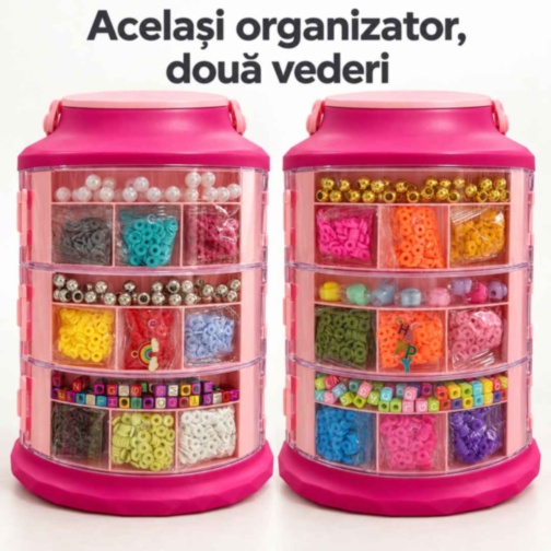 Set creativ pentru brățări cu mărgele și organizator