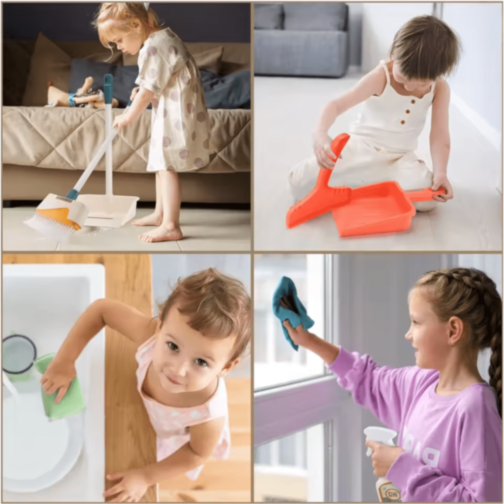 Set Jucărie de Curățenie Clean Time – Mop, Găleată și Accesorii pentru Copii Set Jucărie de Curățenie Clean Time – Mop, Găleată și Accesorii pentru Copii