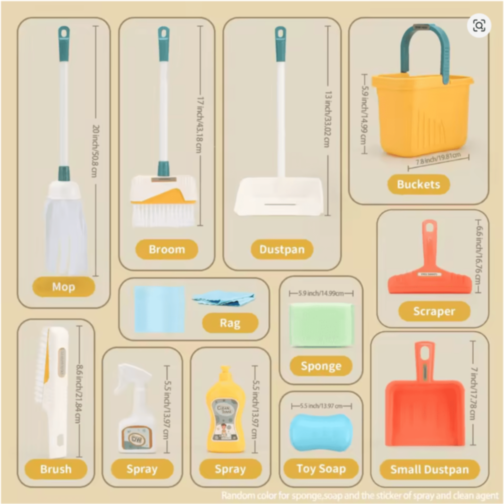 Set Jucărie de Curățenie Clean Time – Mop, Găleată și Accesorii pentru Copii Set Jucărie de Curățenie Clean Time – Mop, Găleată și Accesorii pentru Copii