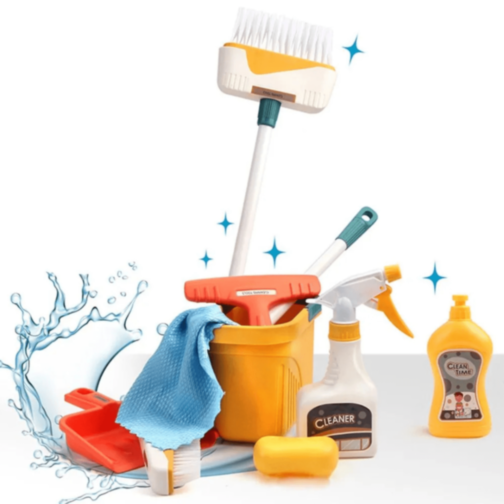 Set Jucărie de Curățenie Clean Time – Mop, Găleată și Accesorii pentru Copii Set Jucărie de Curățenie Clean Time – Mop, Găleată și Accesorii pentru Copii