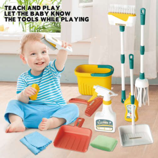 Set Jucărie de Curățenie Clean Time – Mop, Găleată și Accesorii pentru Copii Set Jucărie de Curățenie Clean Time – Mop, Găleată și Accesorii pentru Copii