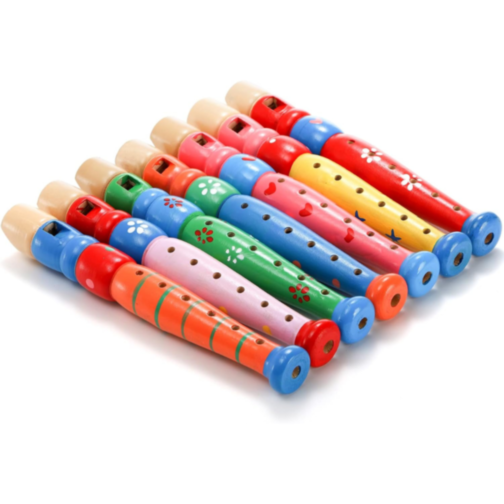 Fluier din Lemn pentru Copii – Design Colorat (culoare aleatorie)