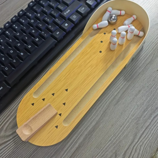 Bowling de Masă din Lemn – Joc Interactiv pentru Copii și Familie