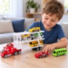 Camion transportor cu inerție și șase vehicule incluse