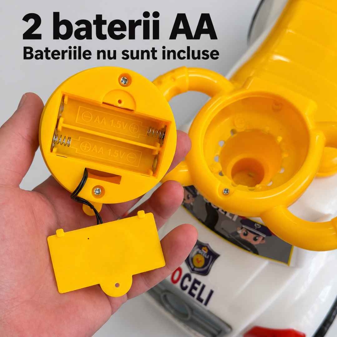 Compartimentul modulului muzical pentru 2 baterii AA, neincluse în pachet