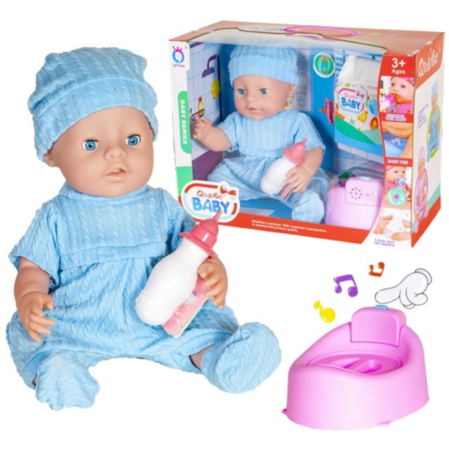Bebelușul  la Oliță  Interactiv, cu 6 Sunete Realiste, Oliță Muzicală, Biberon și Pampers