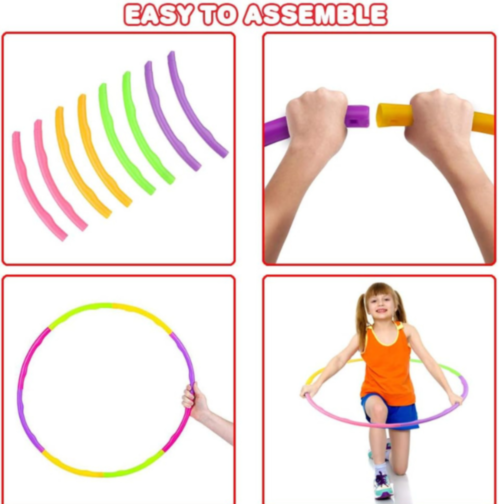 Hula Hoop Colorat - 8 Piese, Diametru 68 cm