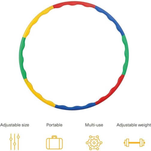 Hula Hoop Colorat - 8 Piese, Diametru 68 cm