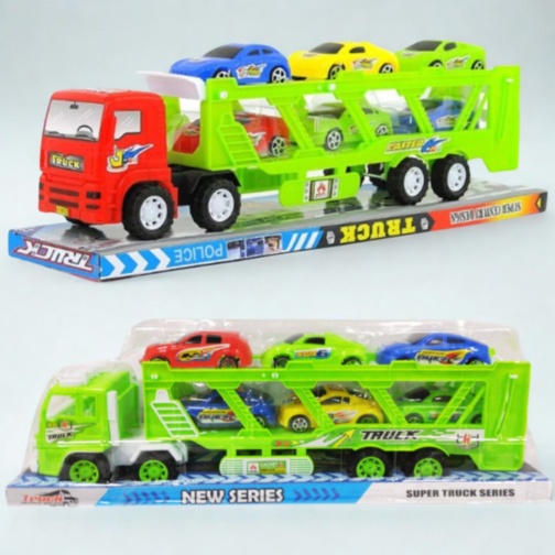 Camion Transport Auto cu 6 Mașini de Jucărie (culoare aleatorie)