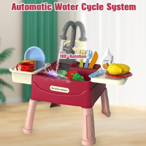 Set de Joacă Chiuvetă pentru Copii cu Apă Recirculabilă și Accesorii 