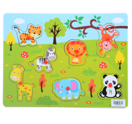 Puzzle Incastru din Lemn cu Animale