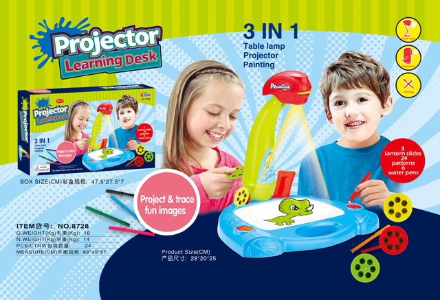 Proiector de Lumini - Învață să desenezi, 24 Șabloane, 6 Carioci