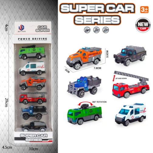 Set 6 Mașinuțe de Urgențe din Metal