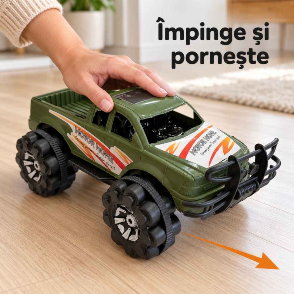 Împingerea mașinii pickup pentru punerea în mișcare a mecanismului cu inerție