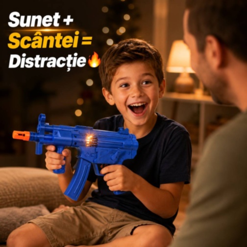 Pistol de Jucărie cu Sunet și Scântei pentru Copii (culoare aleatorie)