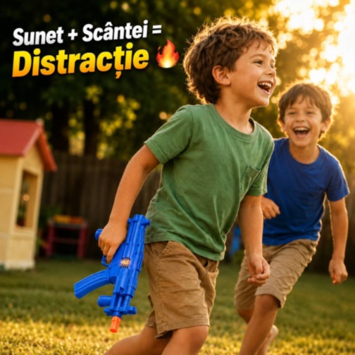 Pistol de Jucărie cu Sunet și Scântei pentru Copii (culoare aleatorie)