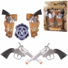 Set 2 Revolvere Western cu Teacă și Insigna de Șerif, sunete realiste