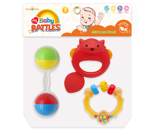 Set 3 Zornăitoare Multicolore, 1 pentru Dentiție
